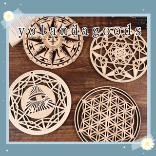 ☆YOLA☆ Meditation Wooden Wall Art Ornaments Sacred Geometry Wall Decor Wood Sign Home Decoration Round Hot Hanging Artwork