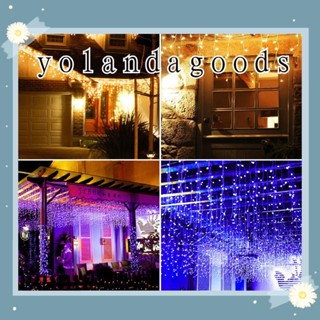 Yola สายไฟ LED รูปพวงมาลัยน้ําตก สําหรับแขวนตกแต่งต้นคริสต์มาส