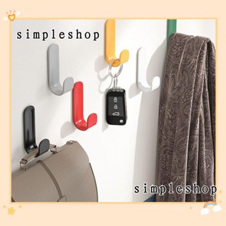 SIMPLE ตะขอแขวนเสื้อผ้า หมวก แบบติดผนัง มีกาวในตัว สีพื้น 12 ชิ้น