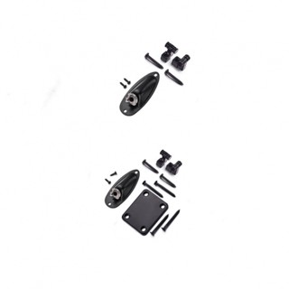 New Arrival~Black Guitar Roller String Tree Guide Retainer Socket Neck Plate Set Replacement