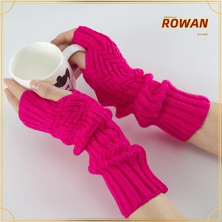 Rowans ถุงมือถัก แบบยาว แฟชั่นใหม่ หนา อบอุ่น นุ่ม แขนอุ่น