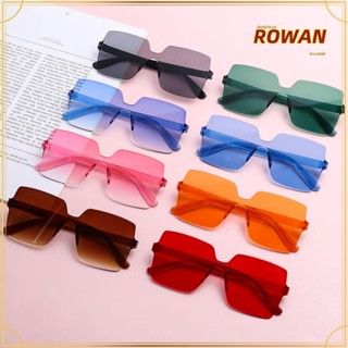 ROWANS แว่นตากันแดด ทรงสี่เหลี่ยม ไร้ขอบ สีโปร่งใส