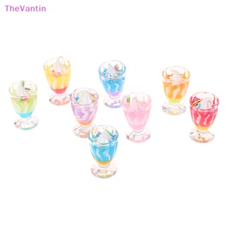 Thevantin จี้พวงกุญแจเรซิ่น รูปถ้วยไอศกรีม 3D 8 สี สําหรับทําเครื่องประดับ ต่างหู สร้อยข้อมือ DIY 5 ชิ้น