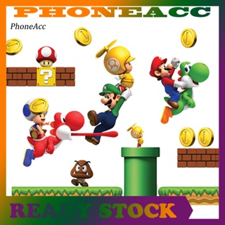 Phoneacc สติกเกอร์ ลาย Super Mario ลอกออกได้ สําหรับติดตกแต่งผนังบ้าน