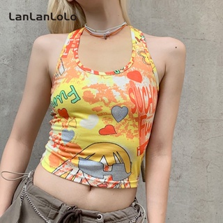 Super SPECIAL LanLanLoLo เสื้อกล้ามแขนกุด คอกลม พิมพ์ลาย แฟชั่นฤดูร้อน สําหรับผู้หญิง 2023