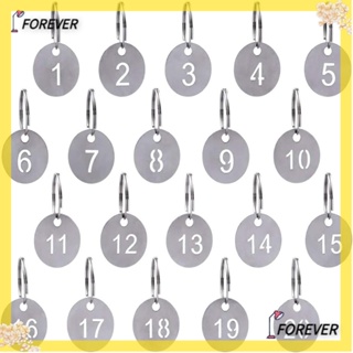 Forever ใหม่ ป้ายแท็กตัวเลข ทรงกลม 1-20 สีเงิน 23 มม. สําหรับหอพัก ออฟฟิศ 20 แพ็ค