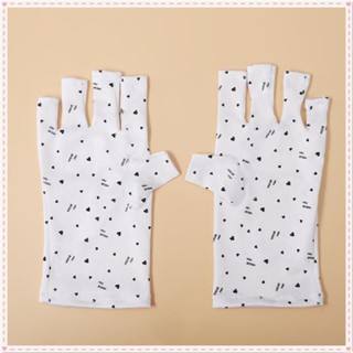 Baoshiman Nail Art ถุงมือทาเล็บป้องกันรังสียูวี 1 คู่ Finger-free Light Sunscreen Gloves Refreshing Breathable Manicure Tool For Nail Shop JOYFEEL