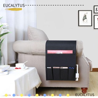 EUTUS ที่วางแขนโซฟา ผ้าออกซ์ฟอร์ด กันลื่น 5 ช่อง สีดํา สําหรับรีโมตคอนโทรล โซฟา ที่นอน