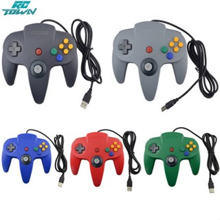 Rctown จอยสติ๊กควบคุมเกม N64 USB N64 ABS สําหรับคอมพิวเตอร์ PC