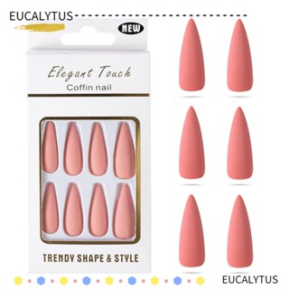 EUTUS เล็บปลอม อัลมอนด์ สีพื้น สําหรับตกแต่งเล็บ จํานวน 30 ชิ้น