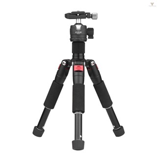 Fw Andoer K521 Portable 5-section Extendable Aluminum Alloy Tripod with Mini Ball Head Low Center of Gravity 1/4" Screw Mount for    DSLR ILDC Cameras Max. Load 5kg 5