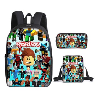 Roblox กระเป๋าเป้สะพายหลัง กระเป๋านักเรียน กระเป๋าดินสอ สําหรับเด็กผู้ชาย