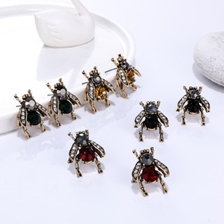 Crystal Honey Bee Zircon Earrings Ear Stud Charm Wedding Women Jewelry Gifts