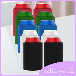 [szlinyou2] ปลอกหุ้มกระป๋องเบียร์ ผ้านีโอพรีน นํากลับมาใช้ใหม่ได้ สําหรับงานแต่งงาน DIY 10 ชิ้น