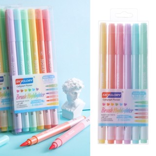 ชุดปากกาไฮไลท์ ขนแปรงนิ่ม 6 สี สําหรับ Jou