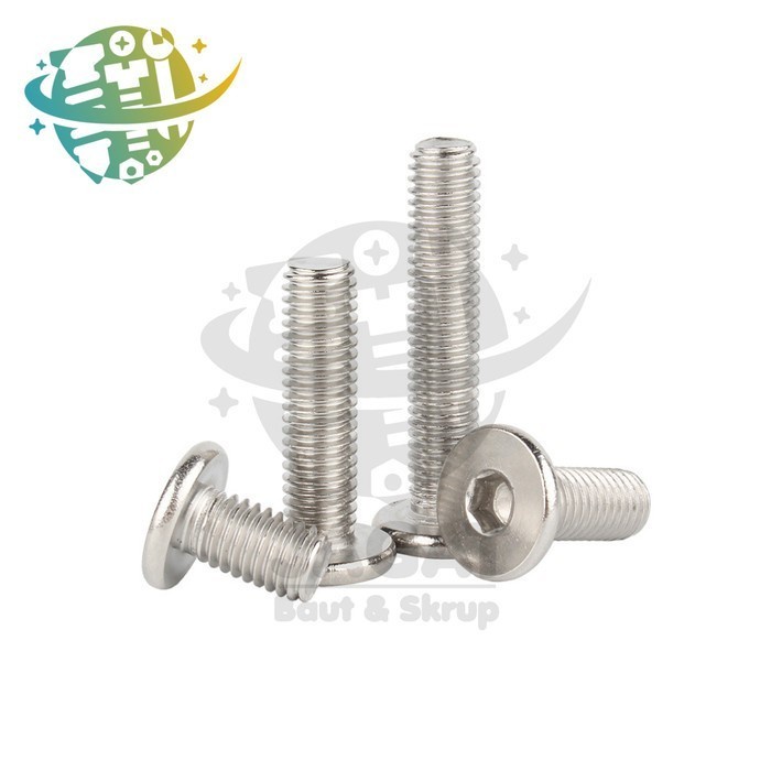 Bolt L สแตนเลส M5x16 Bolt Hex สกรูหัวแบนบาง SS304