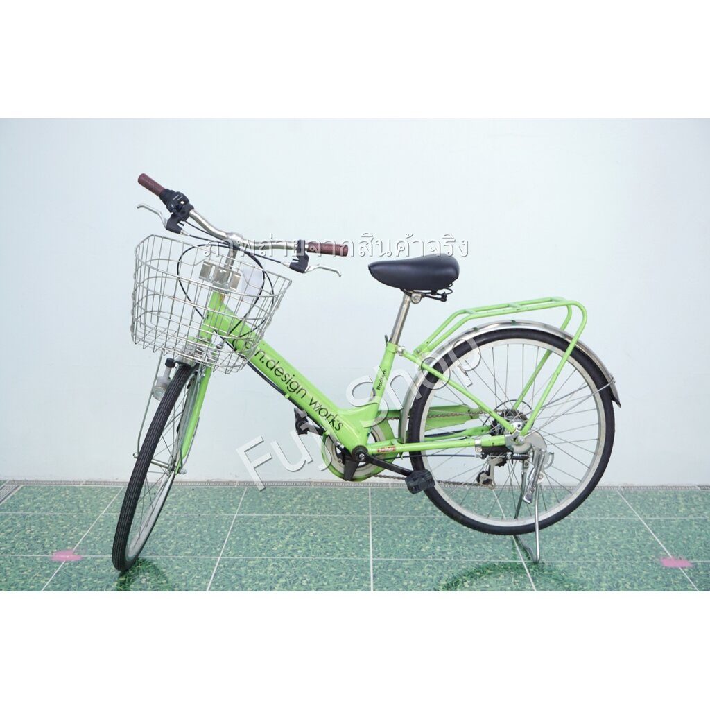 จักรยานแม่บ้านญี่ปุ่น - ล้อ 22 นิ้ว - มีเกียร์ - สีเขียว [จักรยานมือสอง]