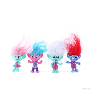 โมเดลตุ๊กตาฟิกเกอร์ Trolls Action Figure หลากสี เหมาะกับของขวัญ สําหรับตกแต่งบ้าน 23 4 ชิ้น