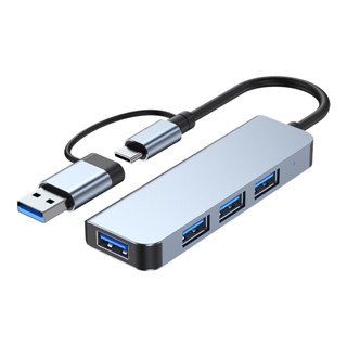 อลูมิเนียมอัลลอยด์อุปกรณ์เสริมสากล Ultra Slim Type C Plug and Play Expansion 5Gbps พร้อมฮับ USB 3.0 4 พอร์ตขาย