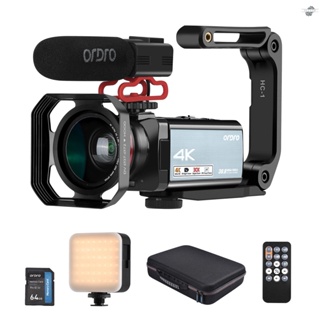 {fly} Ordro HDR-AX10 กล้องบันทึกวิดีโอดิจิทัล 4K WiFi DV 3.5 นิ้ว IPS แผงสัมผัส 30MP ซูม 30X ตรวจจับใบหน้า IR เวอร์ชั่นกลางคืน ป้องกันการสั่น พร้อมรีโมตคอนโทรล