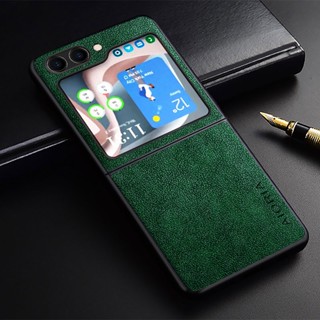 เคสโทรศัพท์มือถือหนัง PU หรูหรา สไตล์ธุรกิจ สําหรับ Samsung Galaxy Z Flip 5 4 3 Z Flip5 zflip5 5G