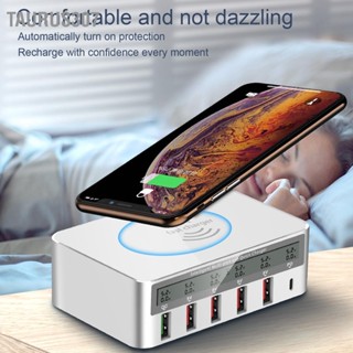 Taurus307 WLX-818F Wireless Smart USB Display Charger 6 Port 40W Fast with LED แสดงผล หัวชาร์จมัลติฟังก์ชั่น