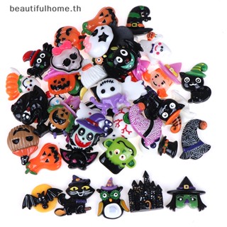 ｛Halloween Decor｝ฟักทองเรซิ่น รูปผี ฟักทอง หลังแบน DIY สําหรับตกแต่งปาร์ตี้ฮาโลวีน 10 ชิ้น