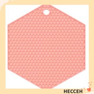 Hecceh แผ่นรองแก้ว ซิลิโคน ทนความร้อน 4 สี 7 X 7 X 0.23 นิ้ว 4 ชิ้น