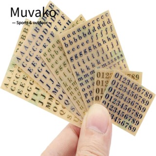 Muvako สติกเกอร์ตัวเลข ทองแดง นิกเกิล สีเงิน สติกเกอร์ตัวอักษร สีเงิน สติกเกอร์ตัวอักษร สีทอง ทําการ์ด