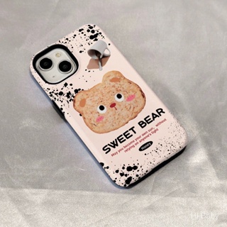 เคสโทรศัพท์มือถือแบบแข็ง ลายหมีขนมปังปิ้งน่ารัก สําหรับ Iphone 14Promax 14Pro 14Plus 14 13Promax 13Pro 13 12Promax 12Pro 12 11Promax 11 XSMAX XR