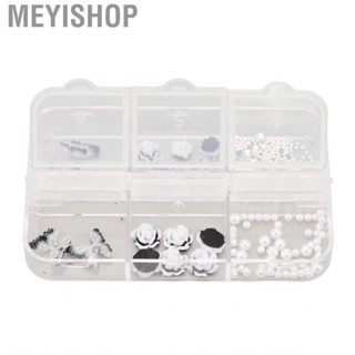 Meyishop Black White Ornament Nail Charms  Set Decor Butterfly Shape Manicure for Beauty Salon