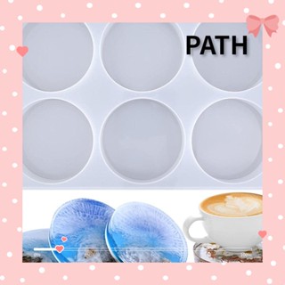 Path แม่พิมพ์ที่รองแก้ว อีพ็อกซี่เรซิ่น ทรงกลมลึก 3.8 นิ้ว 6 ช่อง ขนาดใหญ่ DIY สําหรับตกแต่งบ้าน