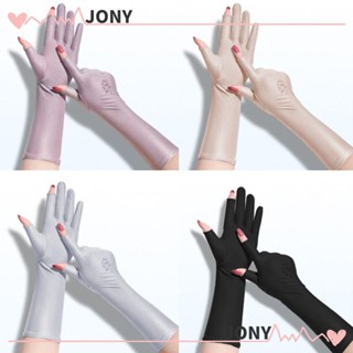 Jy1 ถุงมือกันแดด แบบบาง ยาวปานกลาง สําหรับผู้หญิง