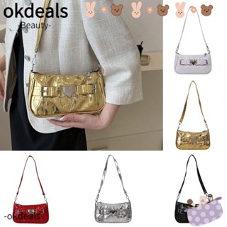 Okdeals กระเป๋าสะพายไหล่ สะพายข้าง หนัง PU ทรงสี่เหลี่ยม แต่งซิป ขนาดเล็ก สีพื้น สไตล์เรโทร สําหรับผู้หญิง