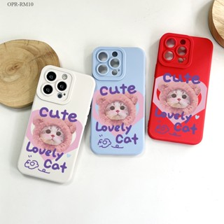 Realme 10 9 9i 8 8i 6i 5 5S 5i Pro Plus Pro+ 4G 5G เคสเรียวมี สำหรับ Cute Cat เคส เคสโทรศัพท์