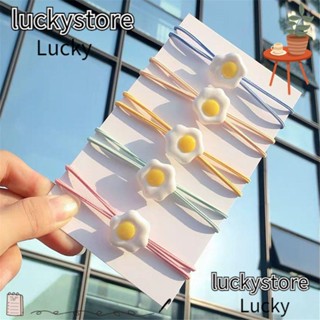 Lucky ยางรัดผมแฟชั่น รูปไข่ดาวน้ํา เครื่องประดับ สําหรับผู้หญิง