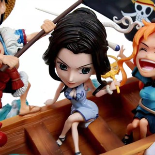 โมเดลฟิกเกอร์ รูปปั้นการ์ตูนอนิเมะ One Piece Dragon Boat ขนาดกะทัดรัด ของเล่นสําหรับเด็ก