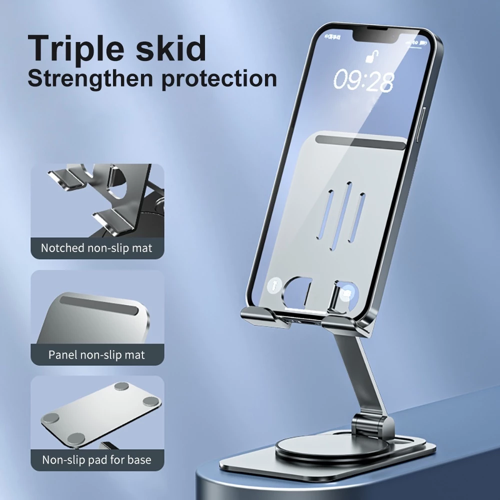 GOOJODOQ ขาตั้งแท็บเล็ต โลหะ แบบพกพา บางพิเศษ อุปกรณ์เสริม สําหรับ iPad Xiaomi Samsung thumbnail 5