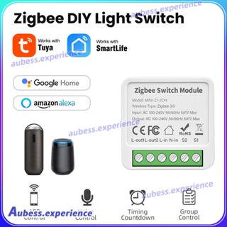 Tuya Zigbee 1/2/3/4 Smart Gang Switch Module 2 Way Control Diy Breaker สมาร์ทโฮมทำงานร่วมกับ Alexa Google Home Yandex Alice experth