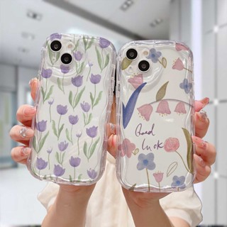 เคสโทรศัพท์มือถือ แบบใส ขอบโค้ง ลายดอกทิวลิป 3D สีม่วง สําหรับ Infinix Hot 20i 30i 8 9 20 12 30 10 11 Play 8 Lite 9 PRO 11 Plus 10 Lite Note 12 PRO 12 Turbo G96 Smart 5 7 4 6 Plus 5PRO