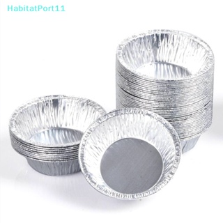 Habitatport แม่พิมพ์อลูมิเนียม แบบใช้แล้วทิ้ง สําหรับทําทาร์ตไข่ คุกกี้ มัฟฟิน คัพเค้ก 100 ชิ้น