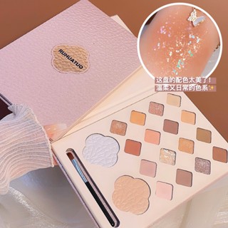 Spot second hair# Ruhuatuo 18-color cherry blossom eye shadow plate pearly matte slim blush highlight powder cake eye shadow Integrated Plate 8.cc