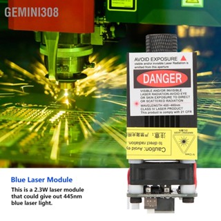  Gemini308 2.3W 445nm โมดูลเลเซอร์สีน้ำเงินที่สามารถโฟกัสได้ TTL PWM + อะแดปเตอร์ไฟฟ้าสำหรับ DIY ช่างแกะสลักเลเซอร์