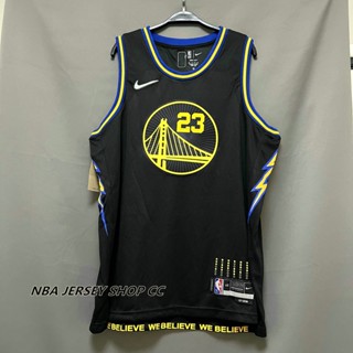 【คุณภาพสูง】นักรบ Nba Golden State ของแท้ สําหรับผู้ชาย #23 เสื้อกีฬาแขนสั้น ลายทีม Draymond Green 2021-22 สีดํา