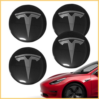 สติกเกอร์โลโก้ สําหรับติดตกแต่งดุมล้อรถยนต์ Tesla Wheels kiath