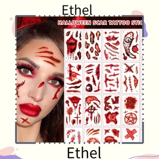 Ethel1 สติกเกอร์รอยสัก ลายฮาโลวีน 10 ชิ้น ต่อชุด