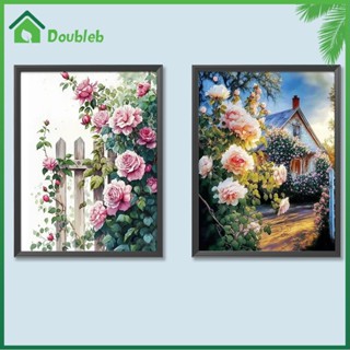 【Doub X ✮】ภาพวาดปักเพชร ทรงกลม ลายดอกไม้ 5D DIY สําหรับตกแต่งบ้าน ✮