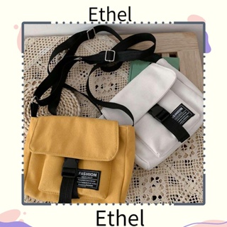 Ethel1 กระเป๋าสะพายไหล่ กระเป๋าช้อปปิ้ง ทรงสี่เหลี่ยม สีพื้น สําหรับผู้หญิง