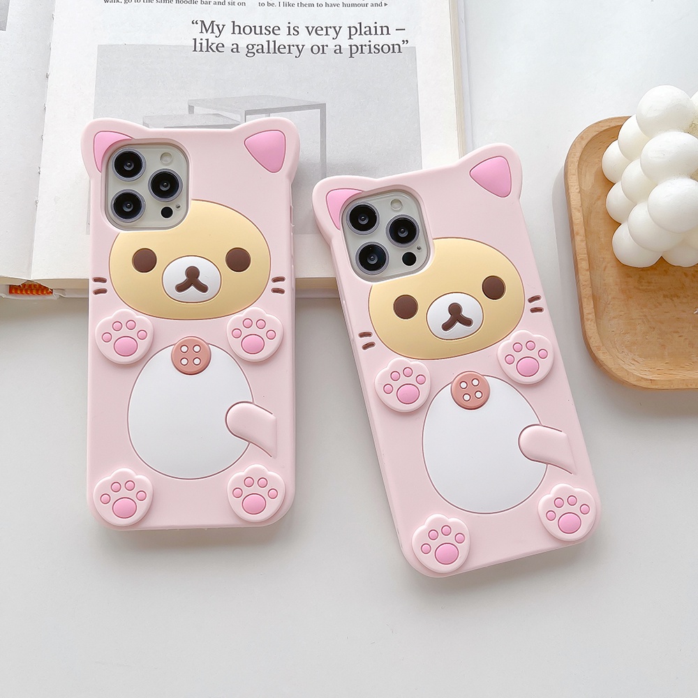 เคสซิลิโคนนิ่ม ลายการ์ตูนหมี 3D สําหรับ Vivo V23 V25 X80 X90 Y20 Y12S Y21 Y33S Y35 Y16 Y52S Y53S Y70