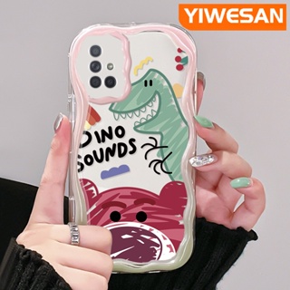 เคสโทรศัพท์มือถือแบบนิ่ม ใส กันกระแทก ลายการ์ตูนไดโนเสาร์ และหมี สีมาการอง หลากสี สําหรับ Samsung galaxy A72 4G A72 5G A71